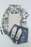 Camouflage Sequins Back Drawstring Hoodie