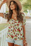 Elegant Princess Sweetheart Floral Top