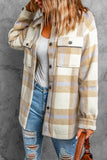 Gray Plaid Print Pocket Women Shacket