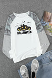 Halloween Pumpkin Stripe Camo Contrast Long Sleeve Top