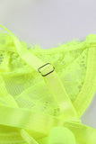Neon Pink Lace Balconette Bralette Lingerie Set