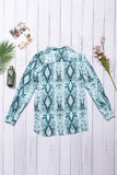 Wild Snake Print Shirt with Pockets