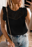 Lace Yoke Crepe Tank