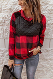 Long Sleeve Plaid Paneled Sweatshirt