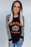 Pumpkin Print Long Sleeve Blouse