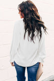 Frilled Mock Neck Balloon Sleeve Blouse