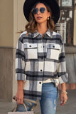 Plaid Print Pocket Women Shacket