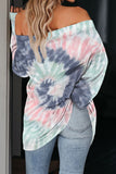 Multicolor Off The Shoulder Tie-dye Knit Top