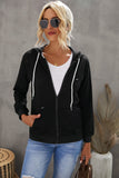 Ripped Zipper Pocket Hoodie