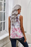 Pink Tie Dye Ruffled V-Neck Tank