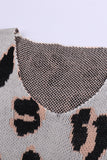 V-neck Leopard Print Puff Sleeve Sweater