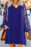 Lace Long Sleeves Shift Above Knee Dress