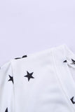 V Neck Stars Print Gray T-shirt