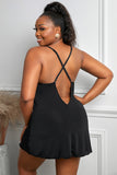 Multicolor Lace Stitching Tie Dye Plus Size Babydoll