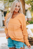 Lace Contrast Ribbed V Neck Top