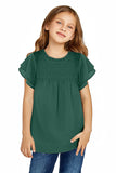 Little Girl Swiss Dot Ruffle Sleeves Top