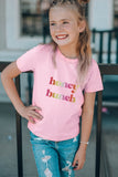 Family Matching Honey Bunch Letter Print Crewneck Girl's T Shirt