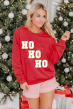 Christmas HO HO HO Graphic Round Neck Sweatshirt