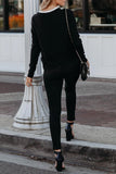 Deep V Contrasted Neckline Knitted Sweater