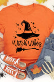 Witch Vibes Hat Graphic Print Short Sleeve T Shirt