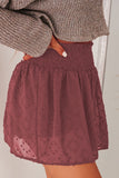Smocked Waist Swiss Dot Casual Shorts