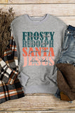 Frosty Rudolph Santa Jesus Long Sleeve Sweatshirt