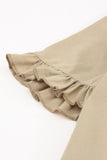 Solid Ruffled Short Sleeve T-shirt