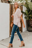 Striped Short Sleeve Buttoned Pocket Shirt