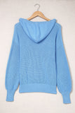 Henley V Neck Hooded Sweater