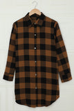 Turn-down Collar Plaid Shirt Coat