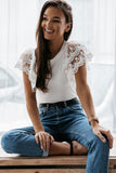 Lace Flutter Sleeve Top