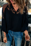 Black Formal Invitation Lace Blouse