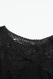 Lace Splicing Tie Knot Bell Sleeve Blouse