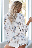 Floral Print White Knit Lounge Set