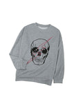 Halloween Skull Graphic Sweatshirt