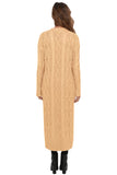 Cable Knit Open Front Long Cardigan