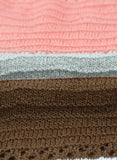 color Zipped Front Colorblock Hollow-out Knit Hoodie