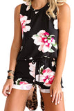 Floral Print Tank Top and Shorts Homesuit