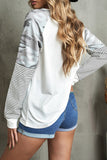 Halloween Pumpkin Stripe Camo Contrast Long Sleeve Top