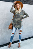 Camo Print Long Sleeve Top