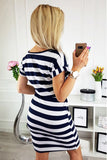 Stripes Pocketed T-shirt Dress with Belt