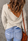 Criss Cross Wrap Plunging Neck Sweater