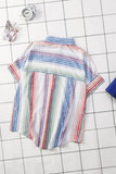 Happier With You Striped Button Top