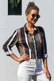 Navy Striped Modern Women Shirt
