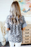 Fierce Leopard Print Color Blocking Tee