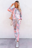 Shut-eye Pocketed Tie-dye Knit Hooded Joggers Set