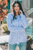 Striped Buttons Closure Long Sleeve Shirt