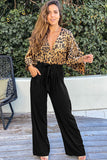 Kimono Top Belted Wide Leg Jumpsuit