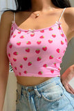 Cherry Print Crop Spaghetti Straps Camisole