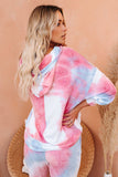 Shut-eye Pocketed Tie-dye Knit Hooded Joggers Set